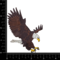 4 inch Bald Eagle Landing, Birds of Prey, Embroidered, Iron on Patch